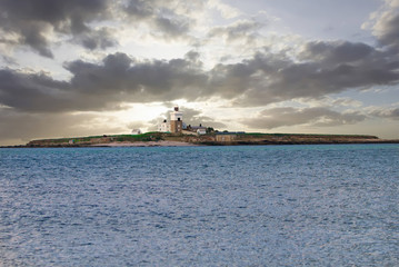 The lighthouse on Coquet Island, Northumberland - 372986377