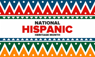 National Hispanic Heritage Month in September and October. Hispanic and Latino Americans culture. Celebrate annual in United States. Poster, card, banner and background. Vector illustration