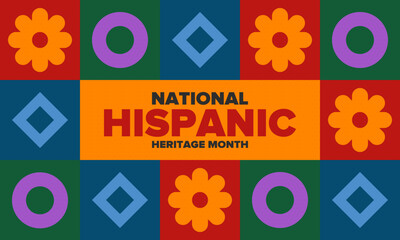 National Hispanic Heritage Month in September and October. Hispanic and Latino Americans culture. Celebrate annual in United States. Poster, card, banner and background. Vector illustration