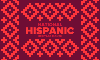 National Hispanic Heritage Month in September and October. Hispanic and Latino Americans culture. Celebrate annual in United States. Poster, card, banner and background. Vector illustration