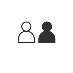 User peron or account icon in flat and linear style. Stock vector illustration isolated on white background.