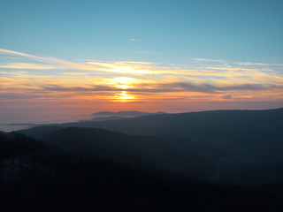 sunset in the mountains