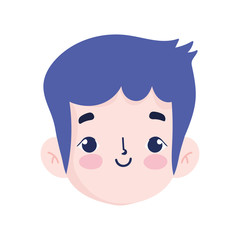 cartoon avatar face boy smiling expression isolated icon
