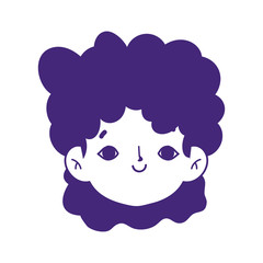 cartoon face girl female character isolated icon