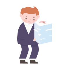 bankruptcy worried businessman with debt papers business financial crisis