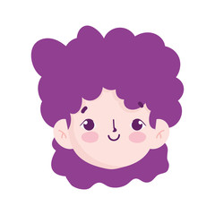 cartoon face girl female character isolated icon