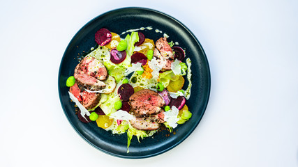 Beef tenderloin restaurant plated dish