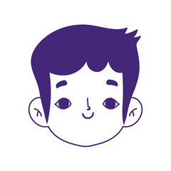 cartoon avatar face boy smiling expression isolated icon