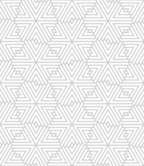 Vector geometric texture. Monochrome repeating pattern with hexagonal tiles.