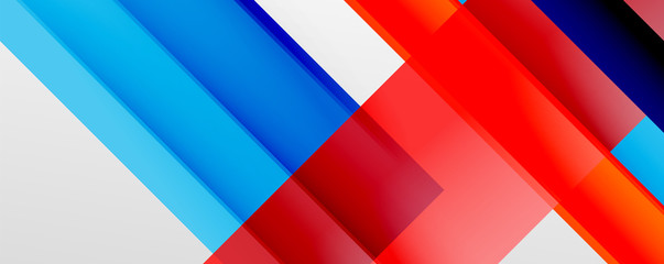 Geometric abstract backgrounds with shadow lines, modern forms, rectangles, squares and fluid gradients. Bright colorful stripes cool backdrops