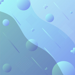 Abstract green and blue background with circles. Vector geometric background. Lines and circles pattern.