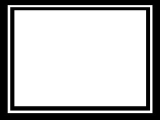 Black and white graphic frame for inserting text or images. Empty rectangular form.