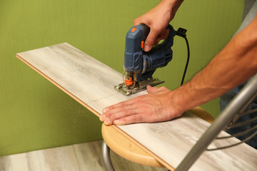 laying laminate on the floor