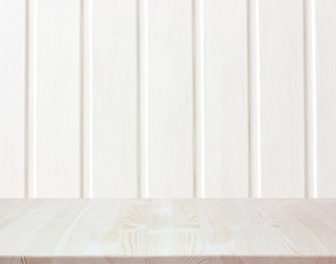 mockup, scene creator. empty table against a white Board wall.