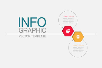 Vector infographic template with 2 steps or options. Data presentation, business concept design for web, brochure, diagram.