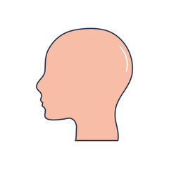 profile head icon, line fill style