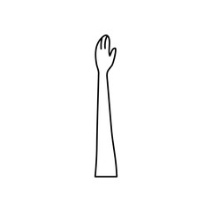 human body concept, human hand up icon, line style