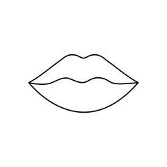 human body concept, mouth lips icon, line style