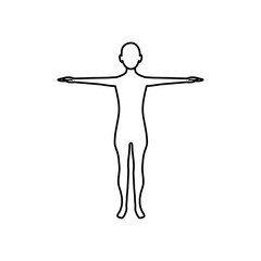 human body standing icon, line style
