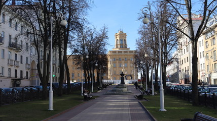 various buildings and unique architecture at Minsk streets