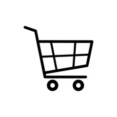 super market basket vector line icon. isolated illustration on white background