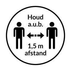 Houd a.u.b. 1,5 m afstand (