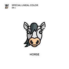 Obraz na płótnie Canvas Horse Special lineal color icon. Illustration symbol design template for web mobile UI element.