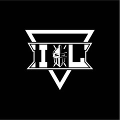 The initials inspiration I L modern knight logo with a triangle