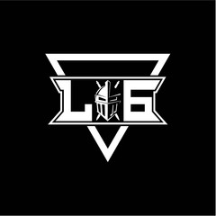 The initials inspiration L G modern knight logo with a triangle