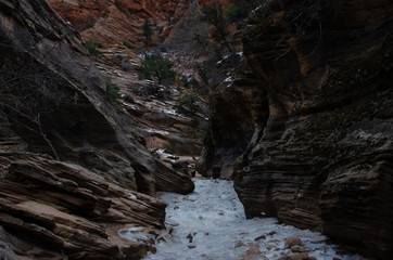 Fototapeta na wymiar Broken Ice In Canyon