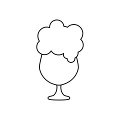 beer goblet with foam icon, line style