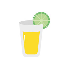 lemonade glass icon, flat style