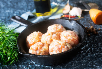 raw meat balls