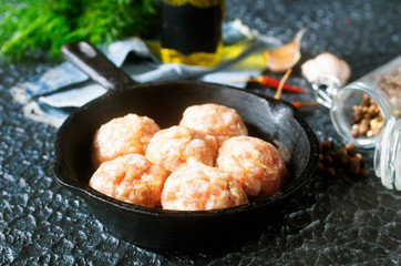 raw meat balls