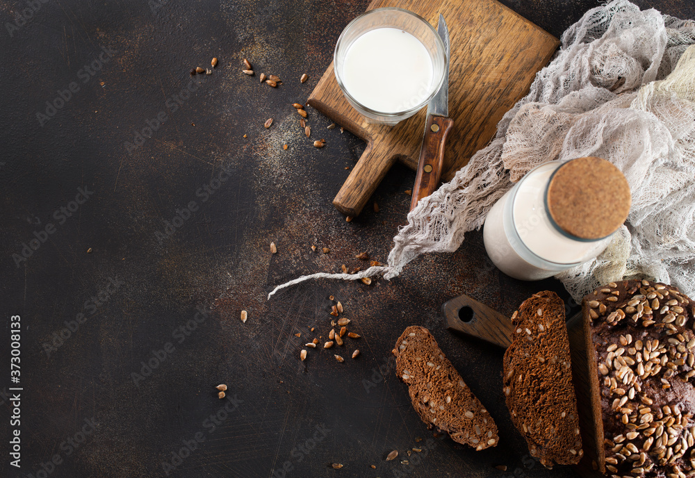 Sticker bread and milk