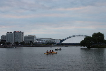 Obraz premium various buildings and unique architecture at Minsk streets