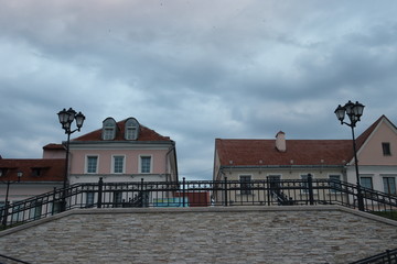 various buildings and unique architecture at Minsk streets