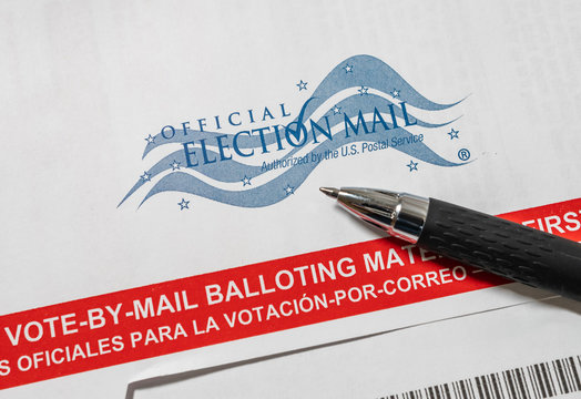 SARASOTA, FLORIDA - JULY 31, 2020 : Official Election Mail vote by mail absentee voter balloting materials.