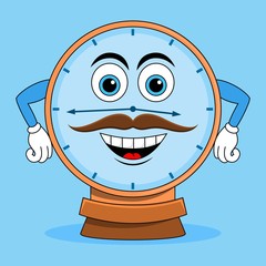 smiling clock time concept vector