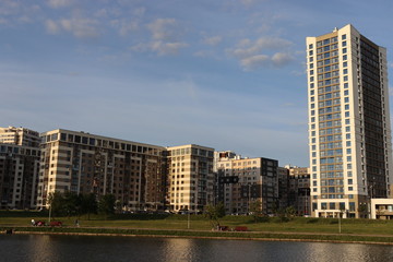 various buildings and unique architecture at Minsk streets