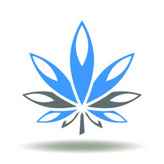 Cannabis Icon Vector. Marijuana medical use logo. Hemp leaf symbol. CBD THC herbal drug sign.