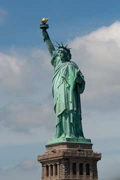 Statue of liberty seen from the hudson river