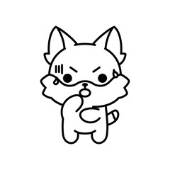 Isolated angry kitten. Cute emoji of a cat - Vector