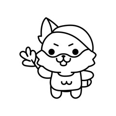 Fototapeta premium Isolated kitten cleaning. Cute emoji of a cat - Vector