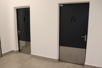 toilet room doors with symbols