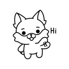Obraz premium Isolated kitten waving. Cute emoji of a cat - Vector