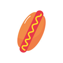 hot dog icon, flat style