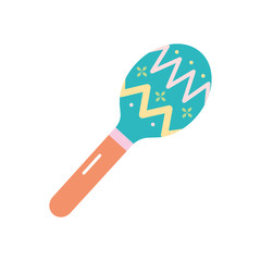 mexican culture concept, maracas icon, flat style