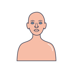 human body concept, avatar person icon, line fill style