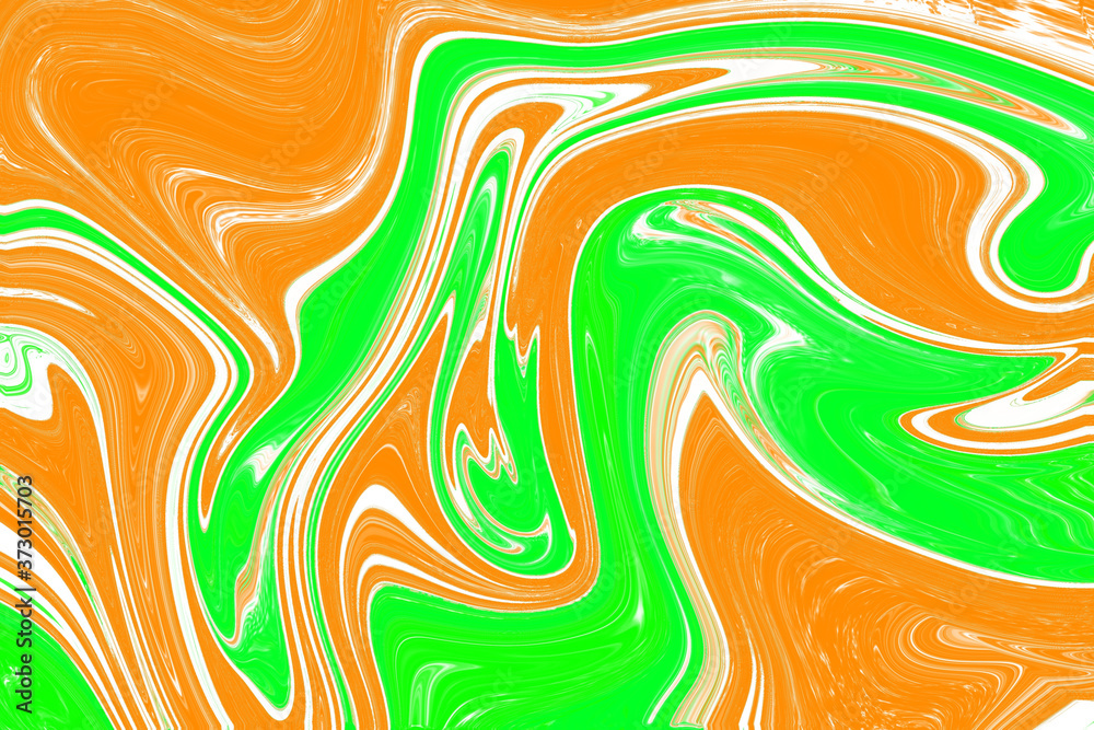 Poster Illustration with green and orange abstract pattern